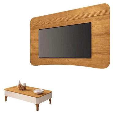 Imagem de Painel Suspenso Armony Cinamomo Com Mesa De Centro Liz Off White Cinam