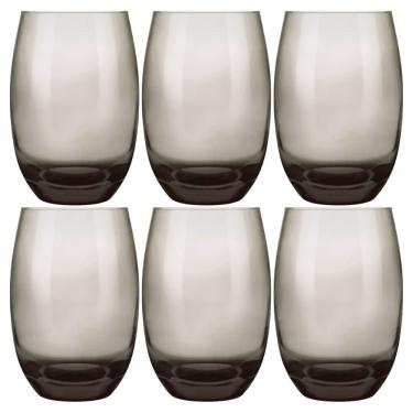 Imagem de Jogo de Copos Long Drink Aruba para Drinks em Vidro com Design Refinado para Uso Diário Fumê Aruba