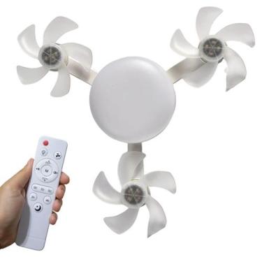 Imagem de Ventilador Luminaria Drone Teto Controle Remoto 3 Em 1 Iluminaçao Ajus