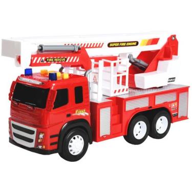 Imagem de Caminhão de Bombeiro Fire Rescue Fricção - Emite Luz e Som Speed Turbo