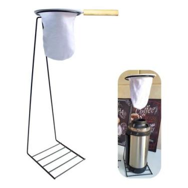 Imagem de Coador De Café C/ Suporte De 45cm+coador Reutilizável Grande - Congrat