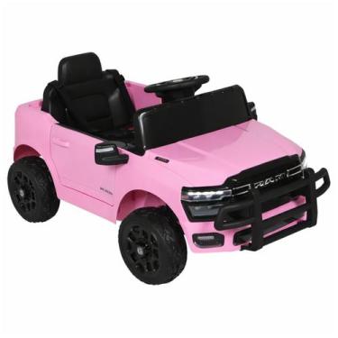 Imagem de Carro Elétrico Infantil Dodge Ram 24V Rosa Bel Carrinho de Luxo para C