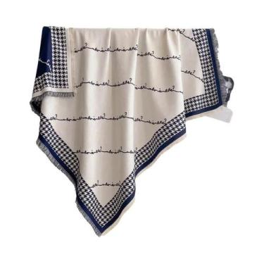 Imagem de Cachecol Feminino De Inverno Quente Em Cashmere Com Estampa Pied-de-Po