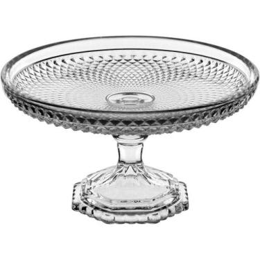 Imagem de Prato Bolo Boleira Redondo Home&co Com Pé Vidro 10x17x17cm Transparent