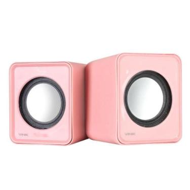 Imagem de Caixa De Som 2.0 Usb 5V 2X 1W Com Controlador De Volume Rosa - VINIK