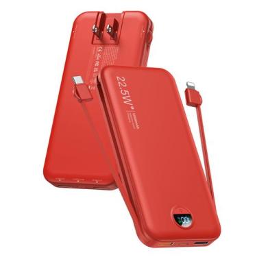Imagem de Carregador portátil Power Bank 12000mAh 22,5 W USB-C Vermelho - citicr