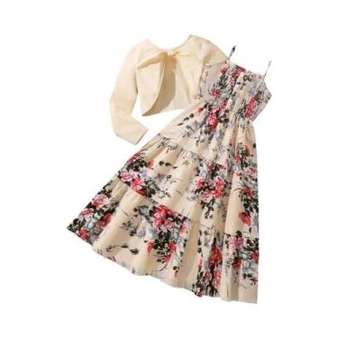 Imagem de Conjunto De Vestido Elegante Para Meninas Com Casaco De Manga Longa E 