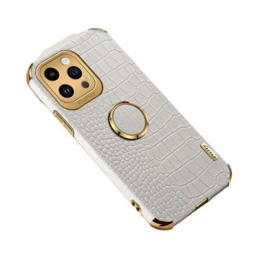 Imagem de Capa De Silicone Com Revestimento De Couro De Crocodilo Para iPhone 16