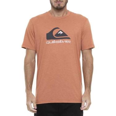 Imagem de Camiseta Quiksilver Full Logo Masculina Telha Mescla, P, Laranja