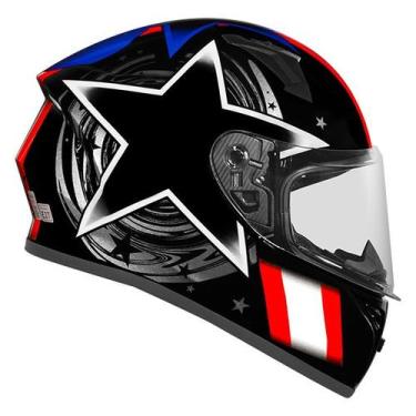Imagem de Capacete Ebf Xtroy FF 526 Cosmic Preto e Branco Masculino e Feminino F