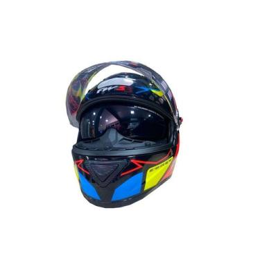 Imagem de Capacete fw3 gtx 43 amarelo e azul 56 - Fw3 Capacetes