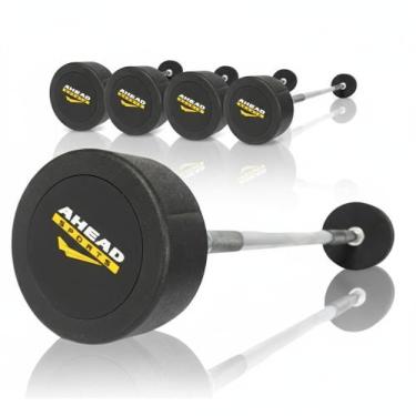 Imagem de Kit 5 Barras Retas Montadas Ahead Sports Profissional 17,5kg a 32,5kg