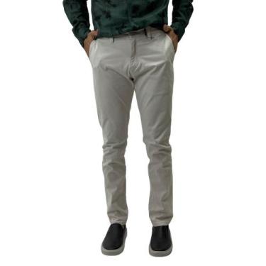 Imagem de Calça Individual Esporte Fino Slim Masculina, 42, Off white