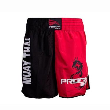 Imagem de Short Muay Thai Calção Bermuda Masculino Luta Progne, Vermelho, P
