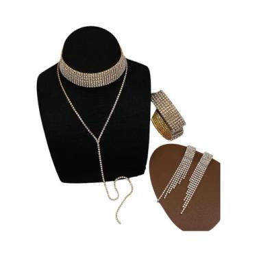 Imagem de Conjunto De Joias Minimalistas Femininas Da Moda Com 4 Peças: Colar, B