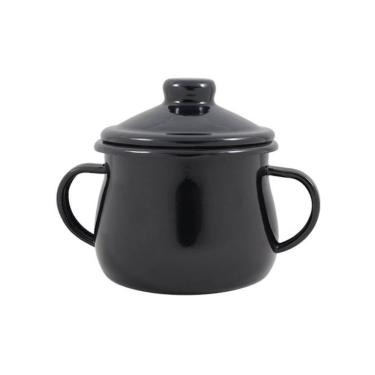 Imagem de Açucareiro Esmaltado Preto 380ML Ewel em Aço Especial com Esmalte Vítreo Atóxico para Servir e Decorar