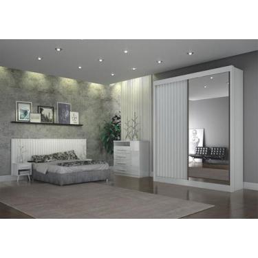 Imagem de Dormitório Solteiro Ripado Espelho 3Pçs Milano - Arbo Design