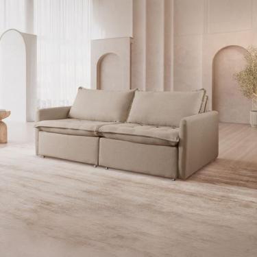 Imagem de Sofá Cama Retrátil 220 Cm Califórnia Bege - Zurc Decor