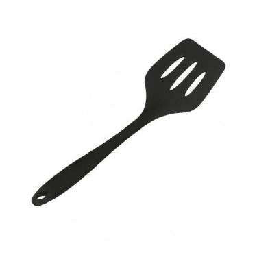 Imagem de Espatula de silicone vazada preta - Allmix