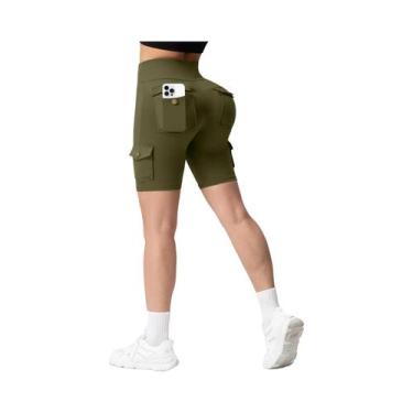 Imagem de Leggings De Cintura Alta Com Bolsos Para Mulheres, Calças Esportivas C