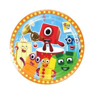 Imagem de Decoração De Festa Com Blocos De Números, Toalha De Mesa, Copo, Prato,
