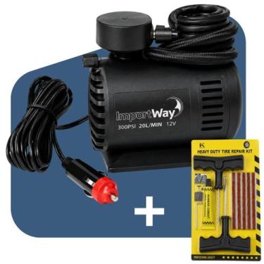 Imagem de Mini Compressor de Ar Automotivo Portátil 12V 300PSI Calibrador de Pne