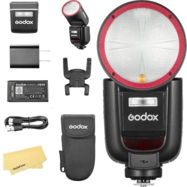 Imagem de GODOX V1 Pro N V1Pro-N Versão Eua Flash De Câmera Para Nikon Flash Speedlite Speedlight, 76Ws 2.4G Ttl 1/8000 Hss, 500 Flashes De Potência Total, Tempo De Reciclagem De 1,3S, Bateria De Íons De Lít