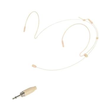 Imagem de Microfone De Headset Bege Com Gancho Duplo Para Orelha, 3 Pinos Para A