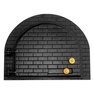 Imagem de Porta Forno Igloo Resistência Térmica Ferro Fundido Vedação Eficiente para Fornos a Lenha e Churrasqueiras 42x53cm Rig