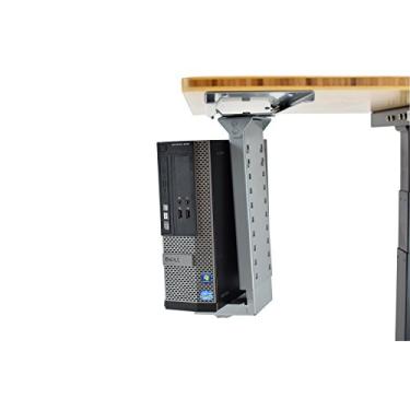 Imagem de Suporte giratório deslizante para computador de mesa com CPU com altura ajustável e suporte para torre de pc de 360º desliza para dentro e para fora ergonômico mesa de escritório suporte de mesa acessórios acessórios acessórios de mesa de suporte met