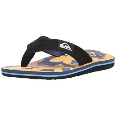 Imagem de Quiksilver Sand lia infantil unissex Molokai Layback juvenil, Preto/Laranja/Azul, 11 Big Kid