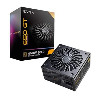Imagem de EVGA 650 GT, 80 Plus Gold 650W, totalmente modular, modo ecológico automático com ventilador FDB, capacitores 100% japoneses, garantia de 7 anos, inclui autotestador liga/desliga, tamanho compacto de