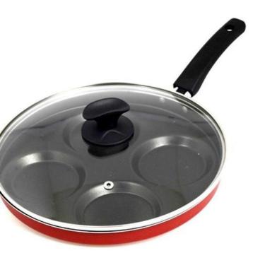 Imagem de Frigideira Para 4 Ovos Vermelha Antiaderente Dona Chefa