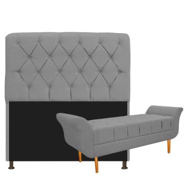 Imagem de Cabeceira Lady E Recamier Ari 195 Cm King Size Corano Cinza