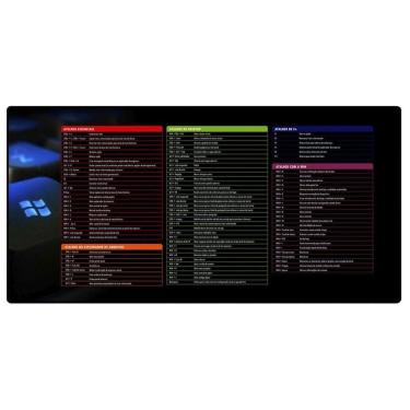 Imagem de Mouse Pad Speed Atalhos Do Windows Extra Grande 700X350X3Mm