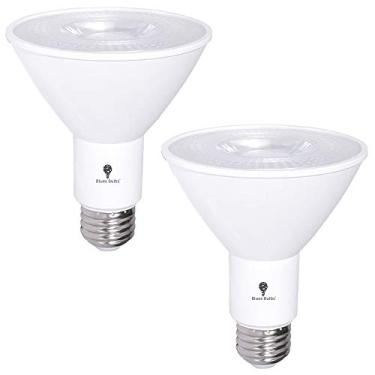 Imagem de 2 pacotes PAR30 Lâmpada de LED de inundação 12W 75 watts Equivalente 800 lúmens à prova d'água E26 3000K Branco quente Super brilhante LED lâmpadas de inundação para segurança, garagem LED holofote lâmpadas embutidas