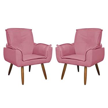 Imagem de Kit 02 Poltronas Decorativa Emília Plus Suede - Ds Estofados