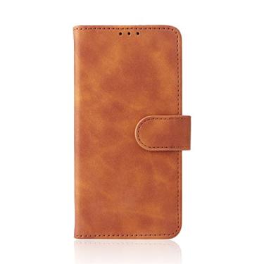 Imagem de Capa para Google Pixel 6/6 Pro, Flip Magnetic Premium PU Capa de couro TPU bumper com suporte para cartão Capa carteira protetora fólio carteira, marrom, 6 Pro 6 polegadas