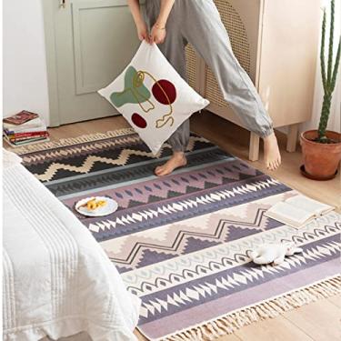 Imagem de youyoucool Casa Coleção Vintage Tapete de Área Envelhecido Tapete Boêmio Grande Tapetes Antiderrapantes Lavável para Sala de Estar Quarto Crianças Berçário 47x71 polegadas