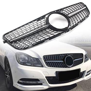 Imagem de FINMOKAL Grelha frontal para Mercedes-Benz W204 C200 C300 2007-2014 Black Diamond Style