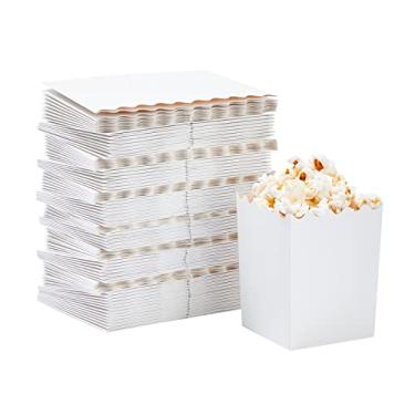 Imagem de BLUE PANDA 100 Pack Mini Popcorn Boxes for Party, Bulk White Popcorn Containers for Movie Night Decorations (3 x 4 In)