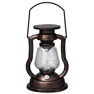 Imagem de ERYUE Luz de vela solar,Luz de vela suspensa movida a energia solar LEDs retrô Lâmpada a óleo piscando Lanterna solar sem chama Iluminação suspensa ao ar livre para barraca de jardim com pátio