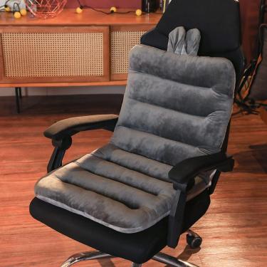 Imagem de Almofadas de cadeira,integrada reclin¨¢vel mesa assento almofada almofada encosto almofada de pel¨²cia algod?o pp apoio para as costas cadeira de escrit¨®rio sof¨¢ almofada assento de carro(Gray), A