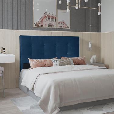 Imagem de Cabeceira Solteiro 0,90m Berlim Suede Azul Marinho