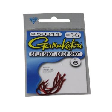 Imagem de Gamakatsu Drop Shot/Split Shot Hook-6 por pacote (vermelho, 1)