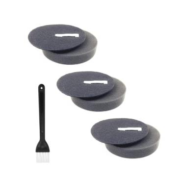 Imagem de QINAN Pacote com 3 (3 espumas + 3 algodão carbono) Cleanview filtro de aspirador vertical giratório para animais de estimação para Bissell 2252 2486 2489 24899 27909 22543 limpador de animais de estimação número de peça #1608225