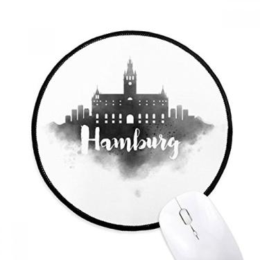 Imagem de DIYthinker Hamburgo Alemanha Landmark Ink City Painitng Mouse Pad Desktop Office Tapete Redondo para Computador