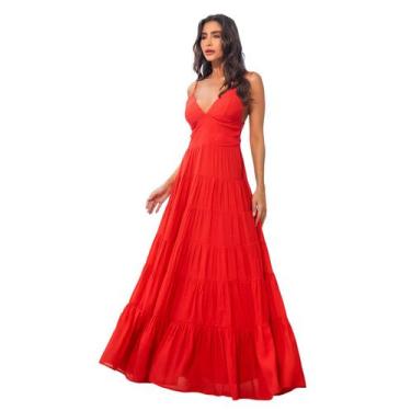 Imagem de Vestido Dot Clothing Longo Vermelho