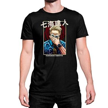 Imagem de Camiseta T-Shirt Nanami Kento Jujutsu No Kaisen Algodão Cor:Preto;Tamanho:GG