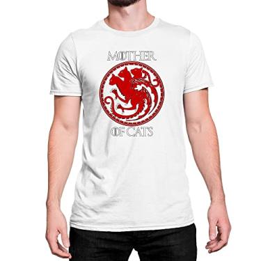 Imagem de Camiseta T-Shirt Mother Of Cats Game Of Thrones Algodão Cor:Branco;Tamanho:P